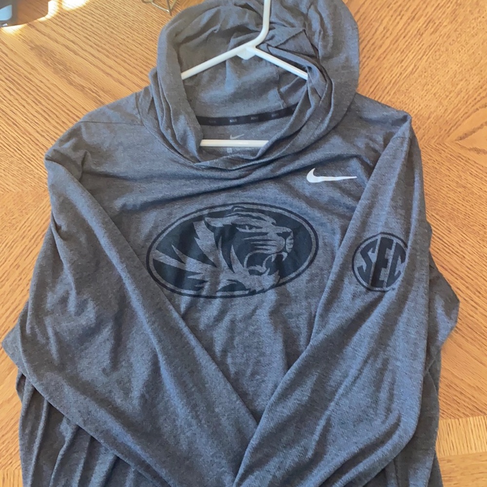 Nike. Mizzou. Dri-Fit Long Sleeve with Hood.